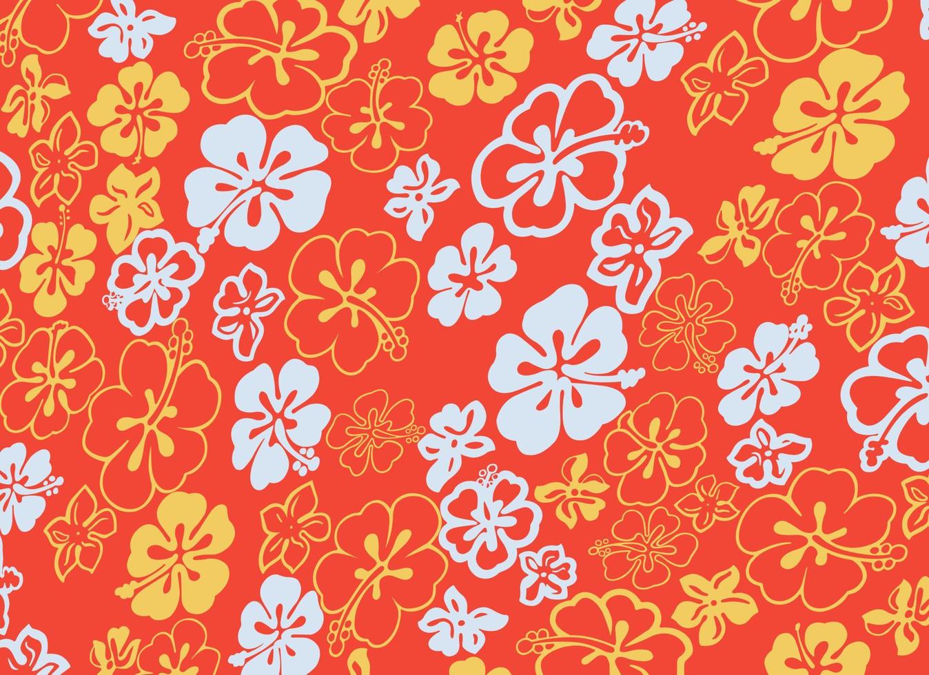 White and yellow flowers alternating on orange seamless vector pattern. Floral backgrounds are used for fabrics, wallpaper, home decorations textile, gift wrap.