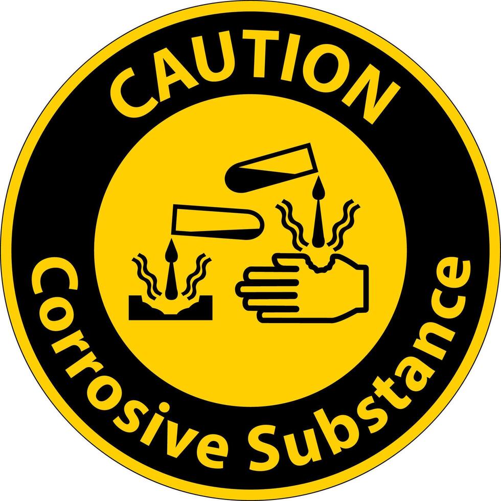 Caution Sign Corrosive Substance On White Background vector