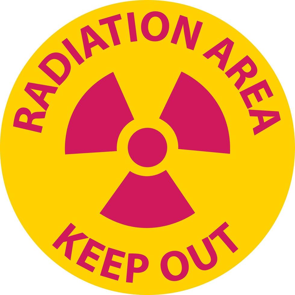 Caution Radiation Area Keep Out Sign On White Background vector