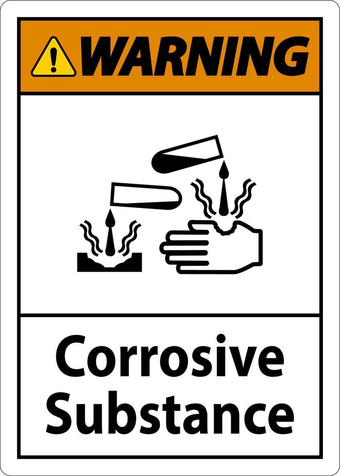 Warning Sign Corrosive Substance On White Background vector