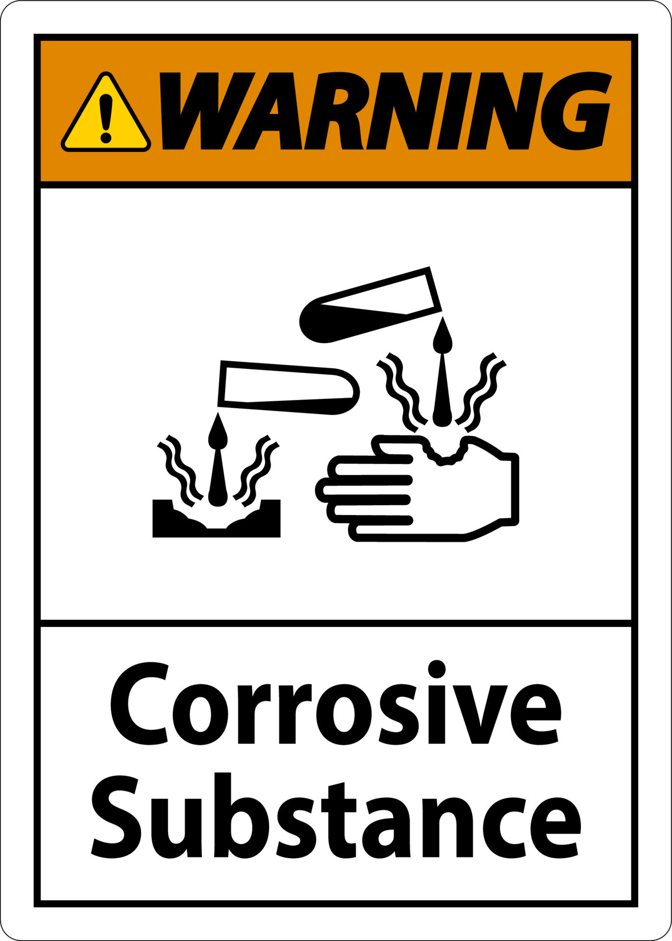 Warning Sign Corrosive Substance On White Background 10409289 Vector