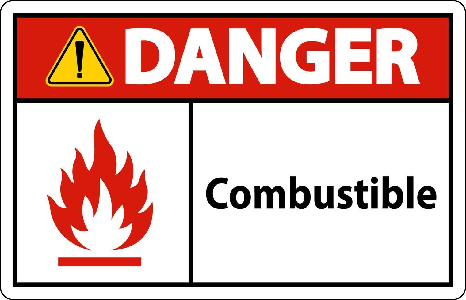 Danger Sign Combustible On White Background vector