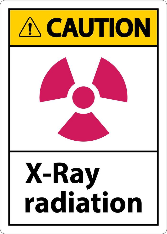 Caution Sign x-ray radiation On White Background vector