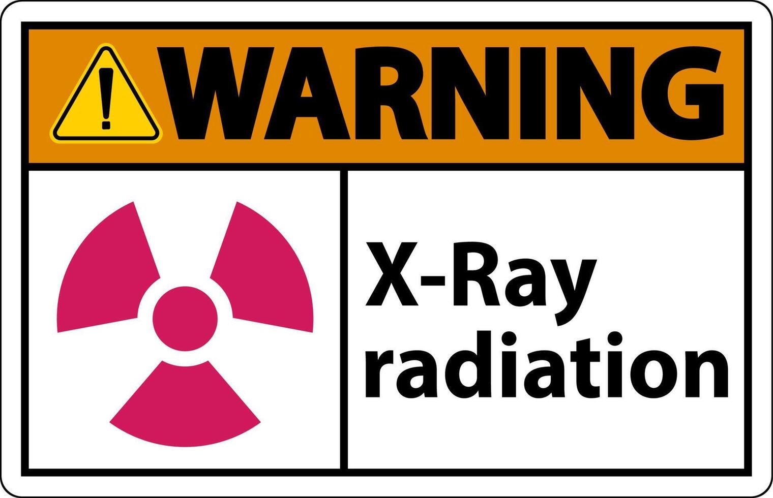 Warning Sign x-ray radiation On White Background vector