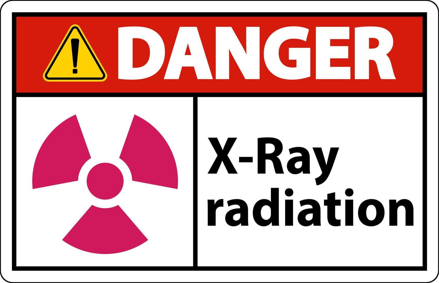 Danger Sign x-ray radiation On White Background vector