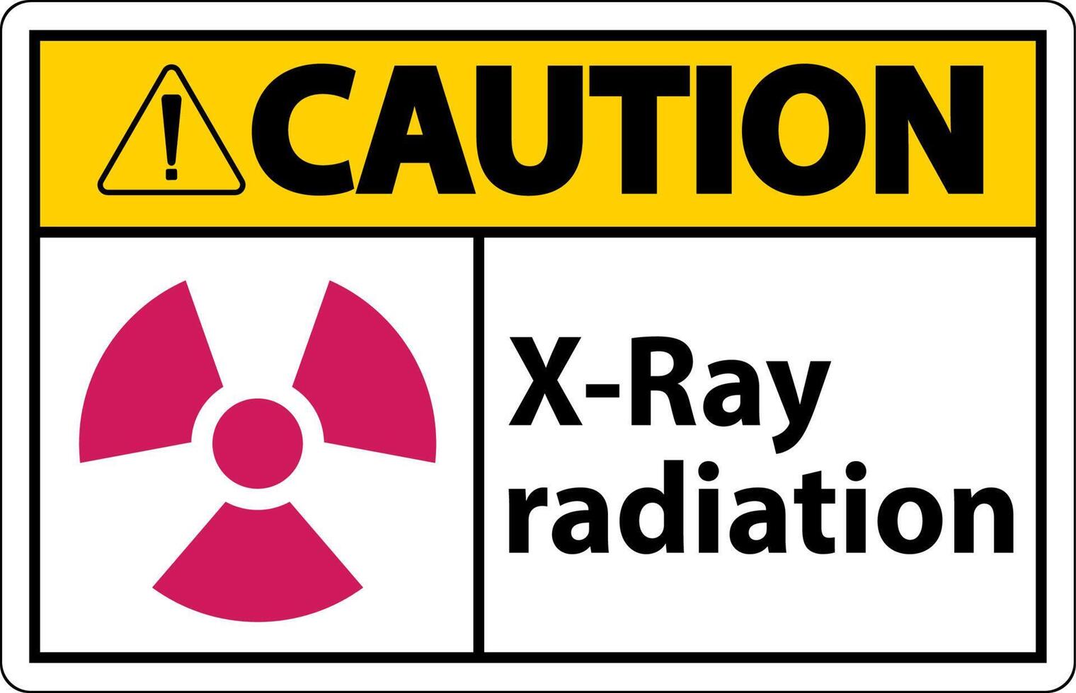 Caution Sign x-ray radiation On White Background vector