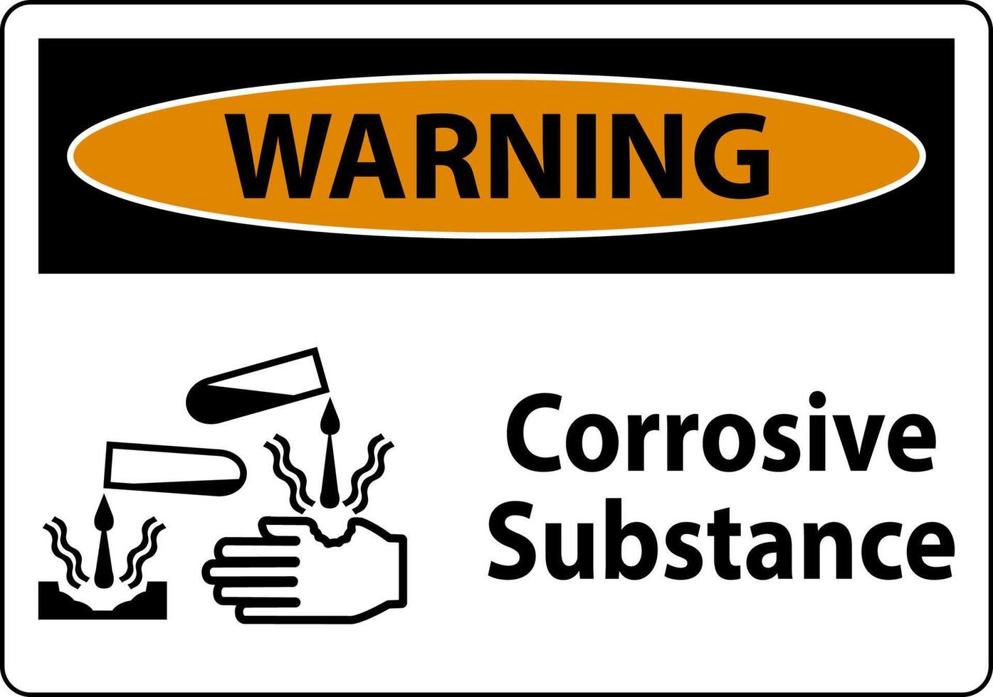 Warning Sign Corrosive Substance On White Background vector