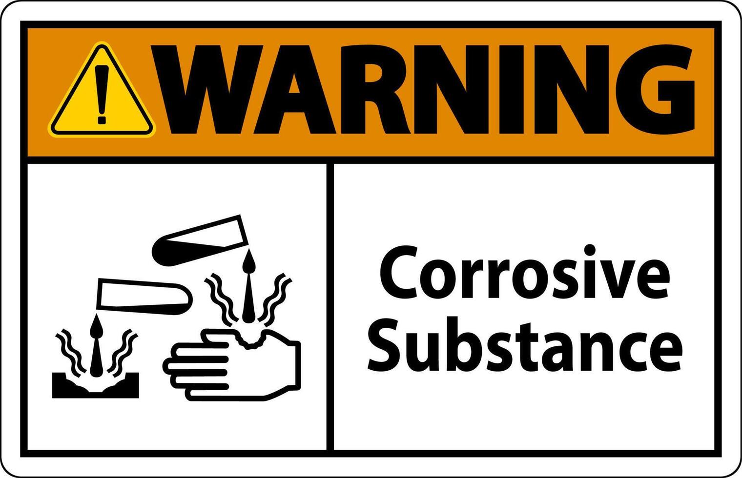 Warning Sign Corrosive Substance On White Background vector