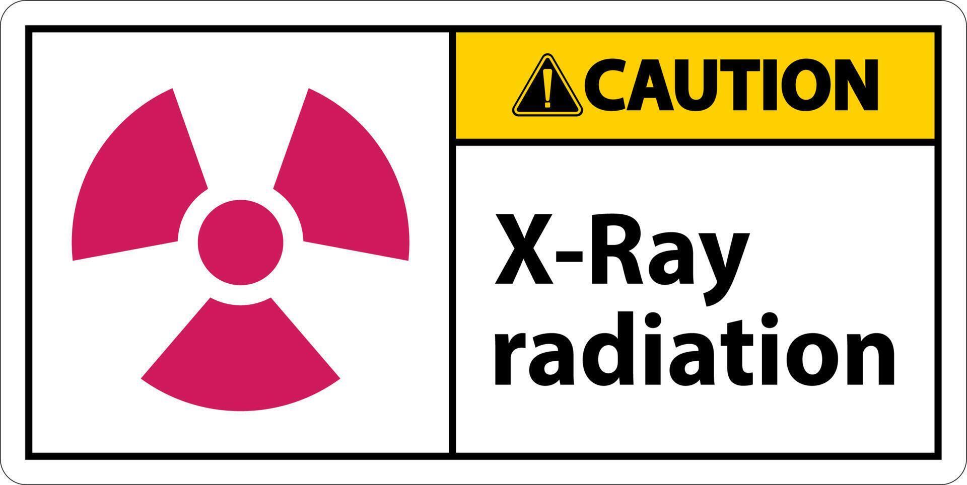 Caution Sign x-ray radiation On White Background vector