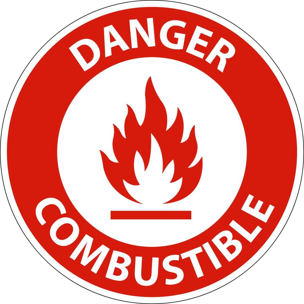 Danger Sign Combustible On White Background vector