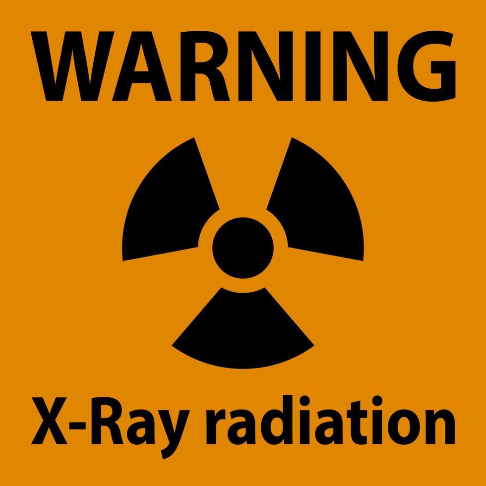 Warning Sign x-ray radiation On White Background vector