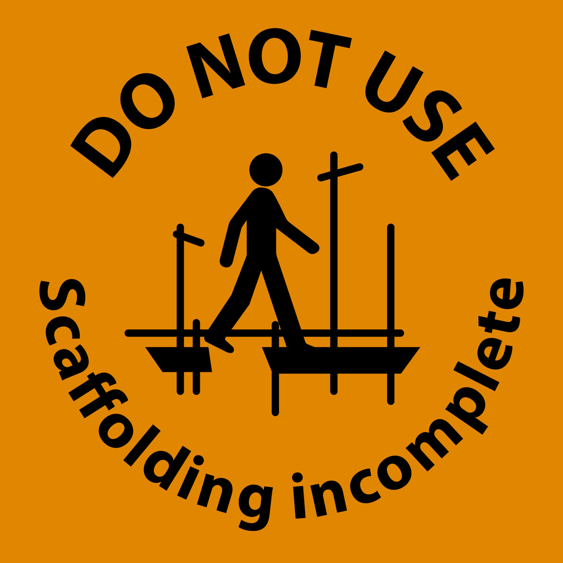 Warning Sign Do Not Use Scaffolding On White Background