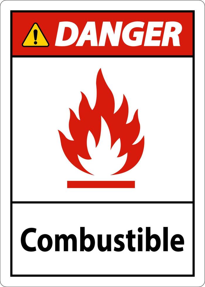 Danger Sign Combustible On White Background vector