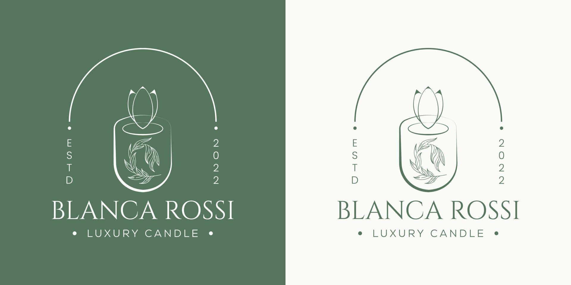 Botanical Floral element Hand Drawn  Simple candle light logo design vector