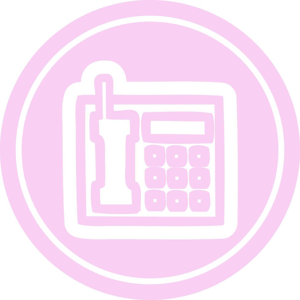 office telephone circular icon vector