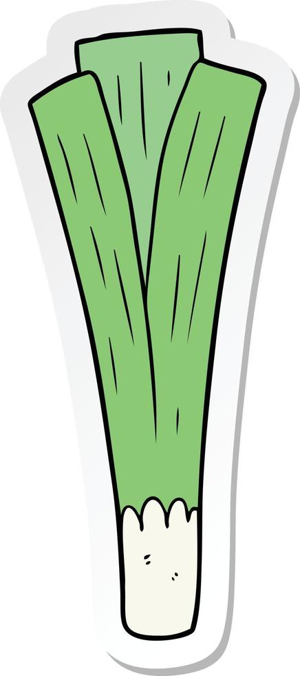 sticker of a cartoon leek vector