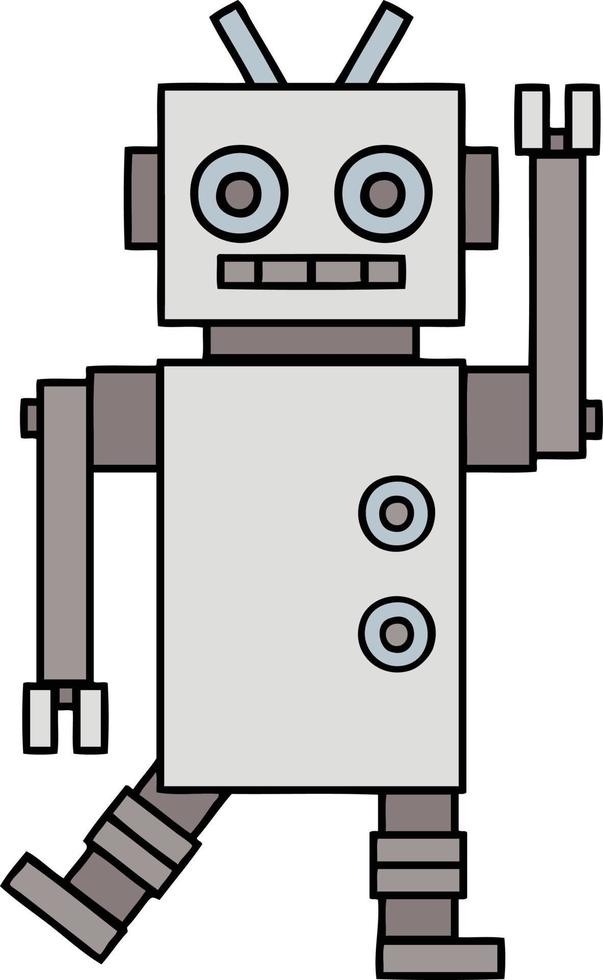 cute cartoon dancing robot vector