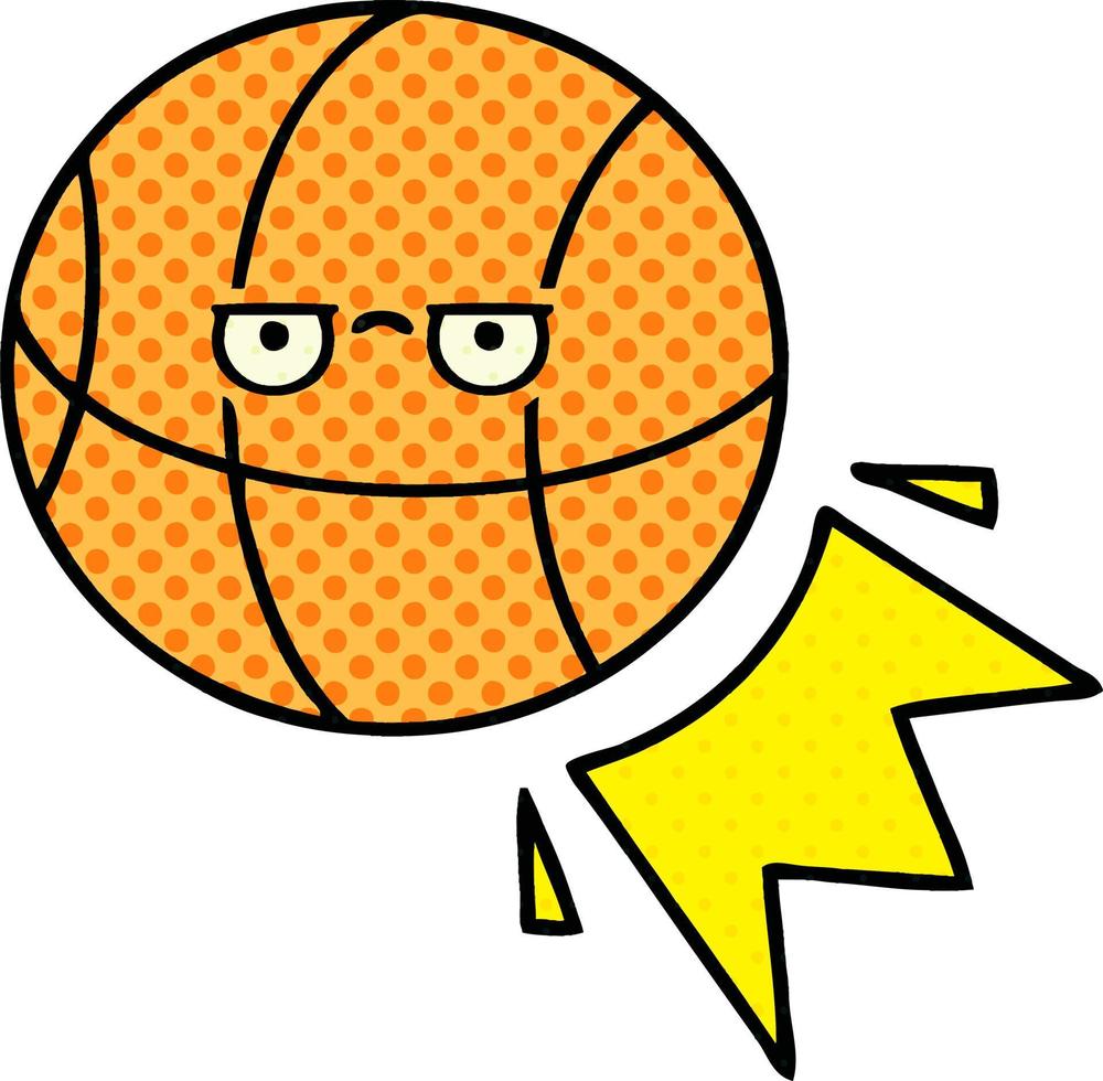 comic book style cartoon basketball vector