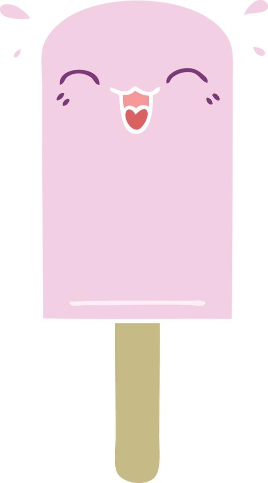 quirky hand drawn cartoon ice lolly vector