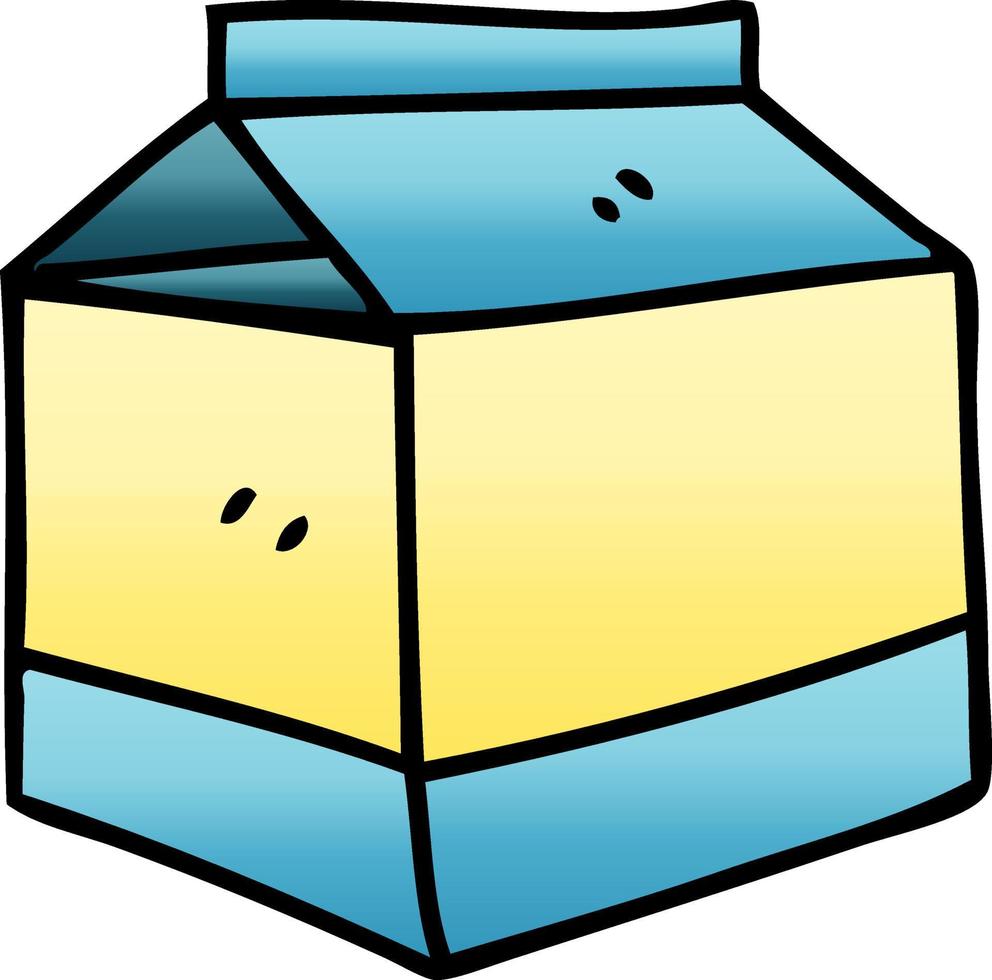 quirky gradient shaded cartoon quirky gradient shaded carton of juice vector