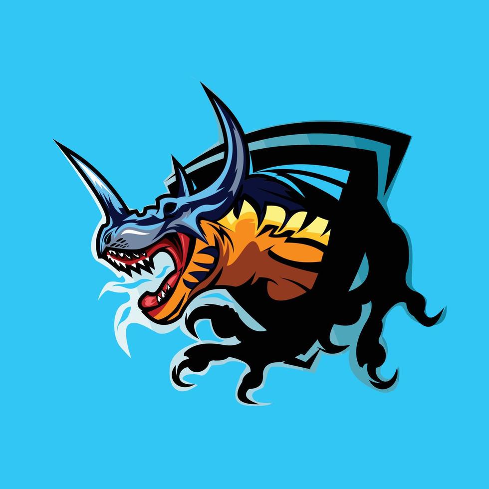Dinosaurs mascot logo gaming vector