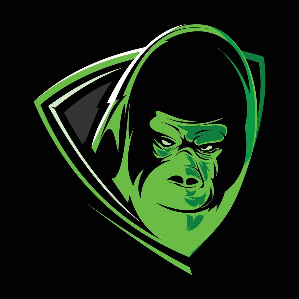 gorilla head mascot gaming vector