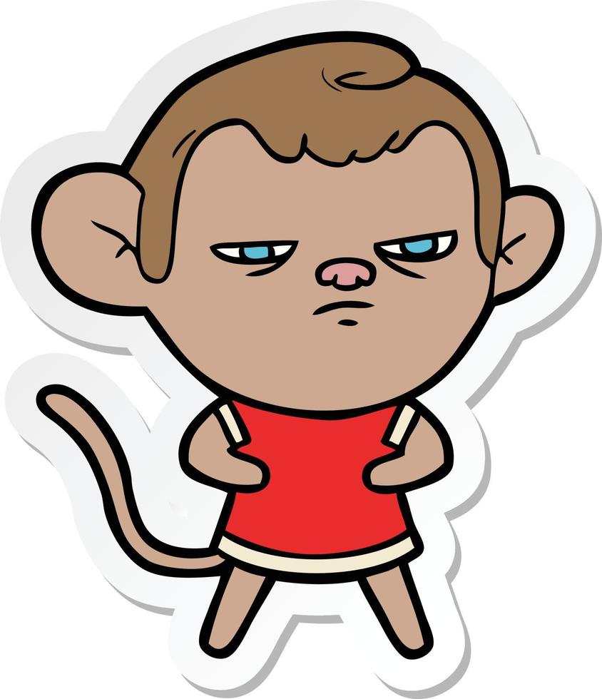 sticker of a cartoon monkey vector