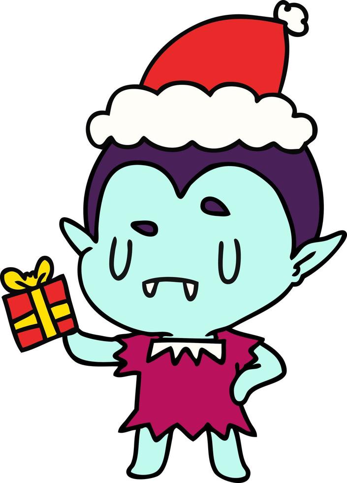 christmas cartoon of kawaii vampire vector