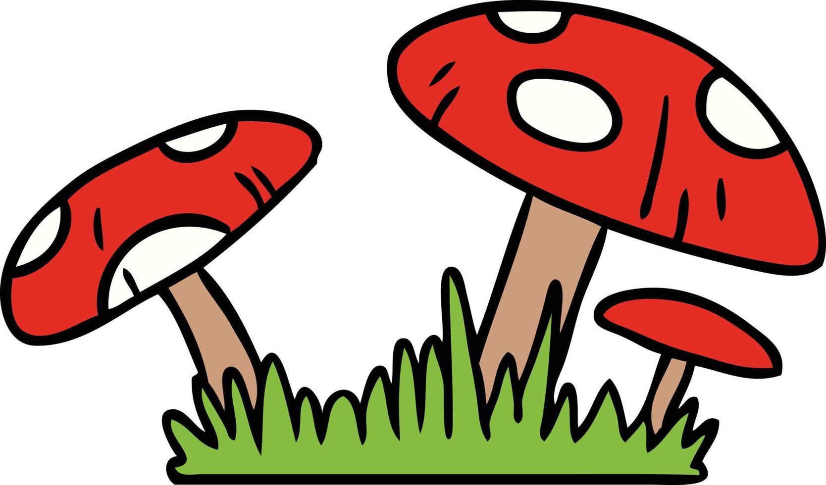 cartoon doodle of a toad stool vector