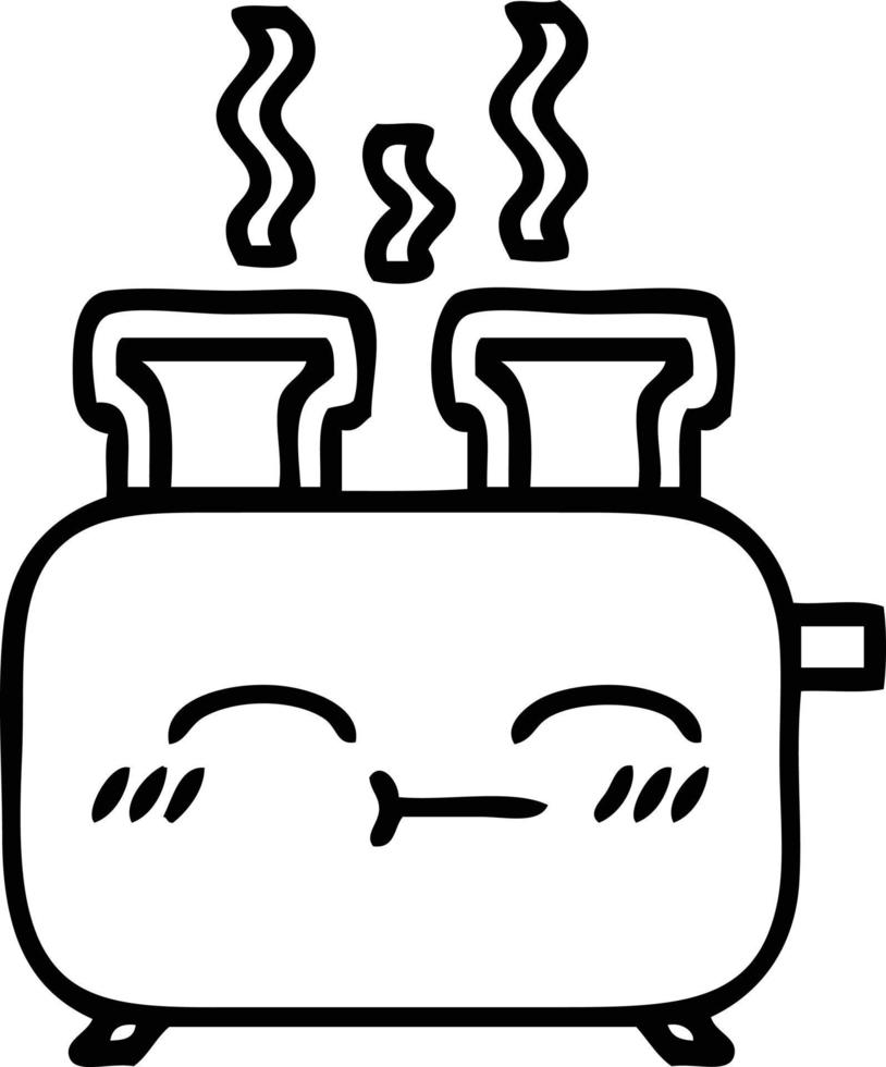 line drawing cartoon of a toaster vector