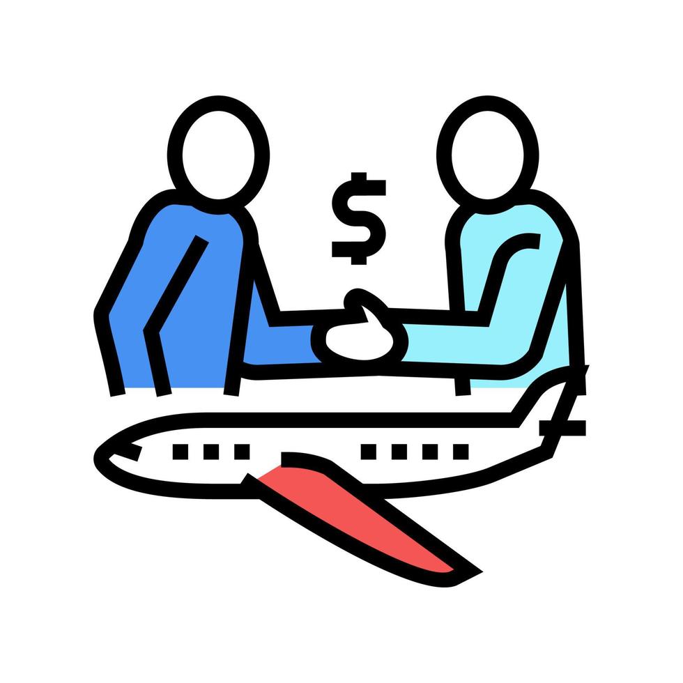 charter flight color icon vector illustration