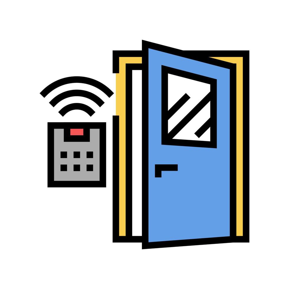 access system smart home, remote open door color icon vector illustration