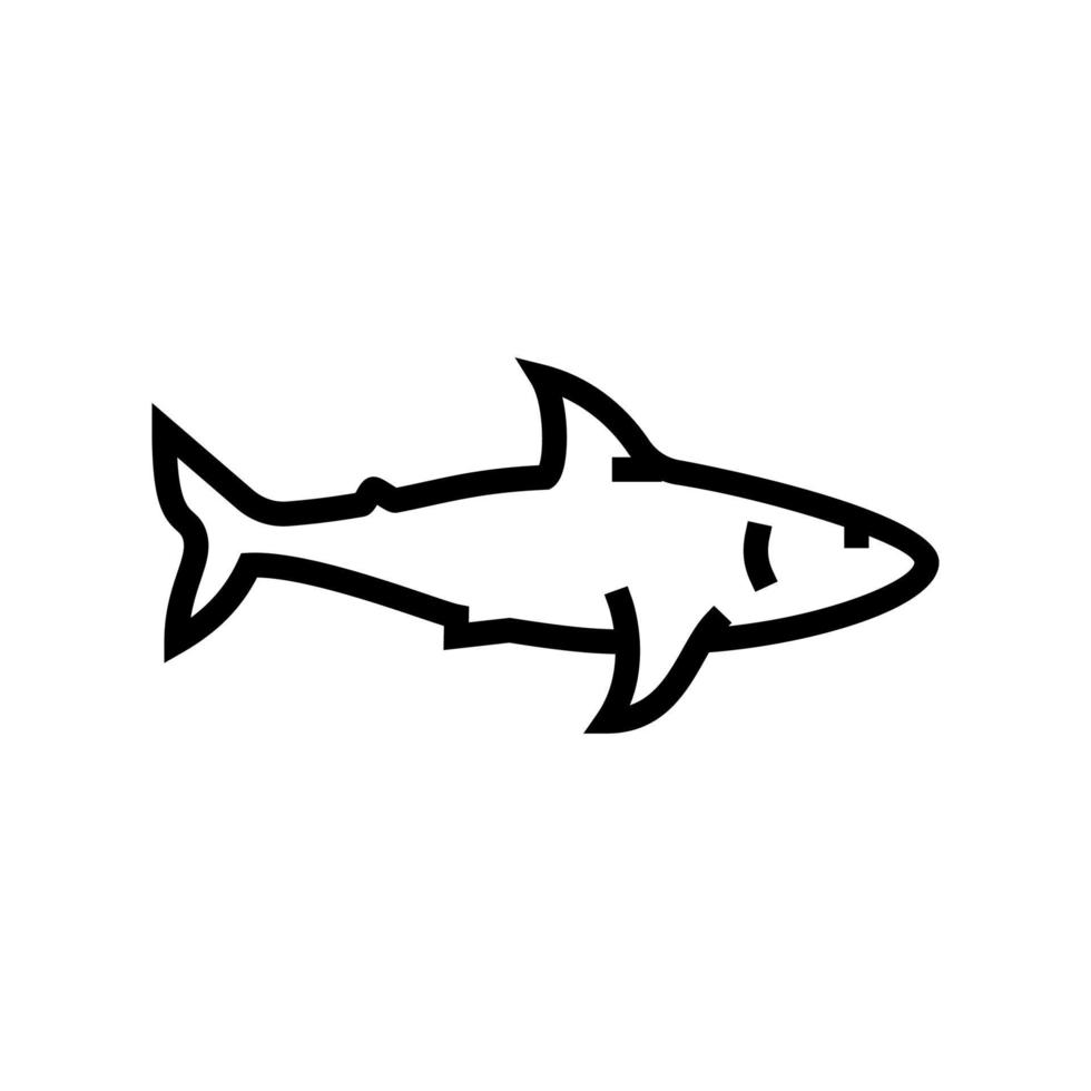 shark ocean line icon vector illustration