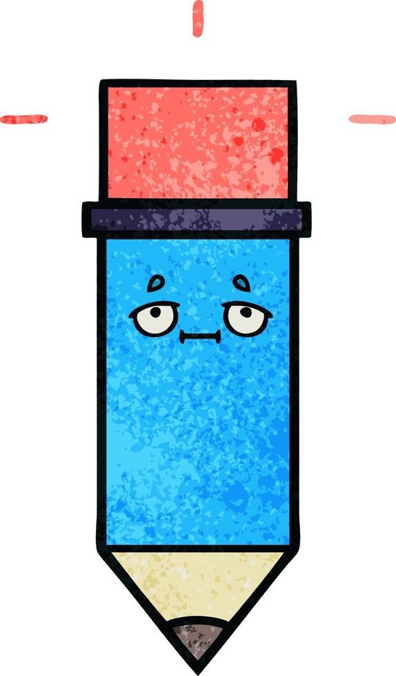 retro grunge texture cartoon pencil vector
