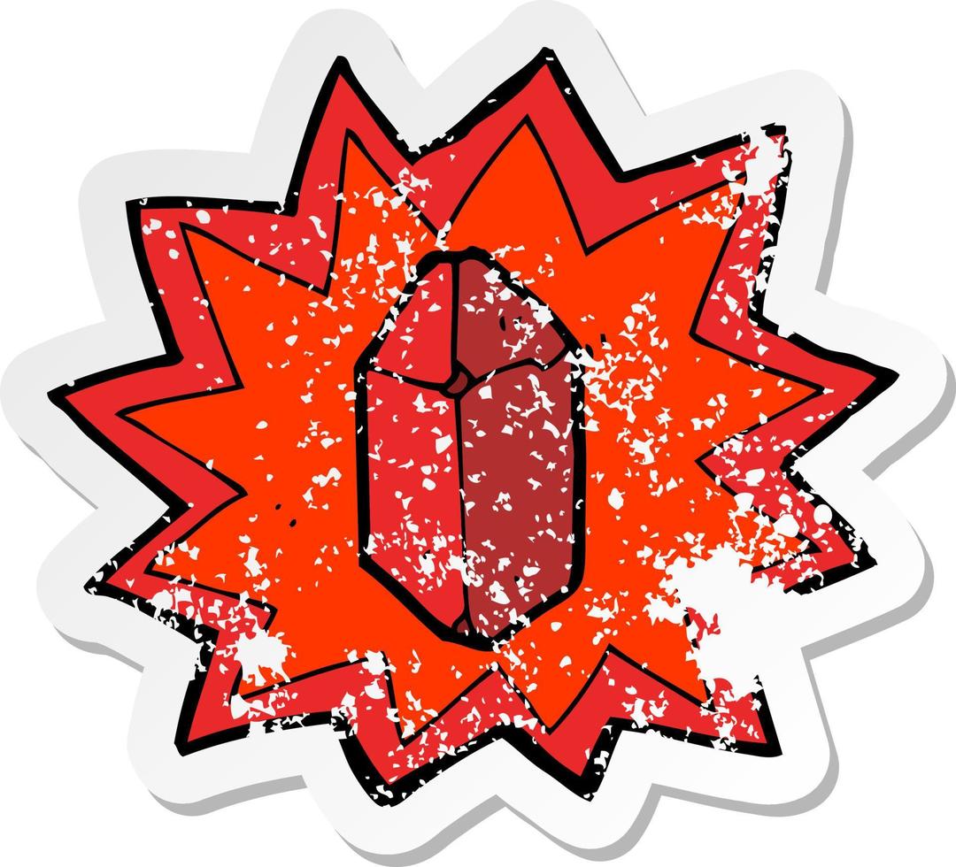 retro distressed sticker of a cartoon ruby vector