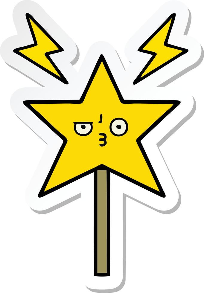 sticker of a cute cartoon magic wand vector