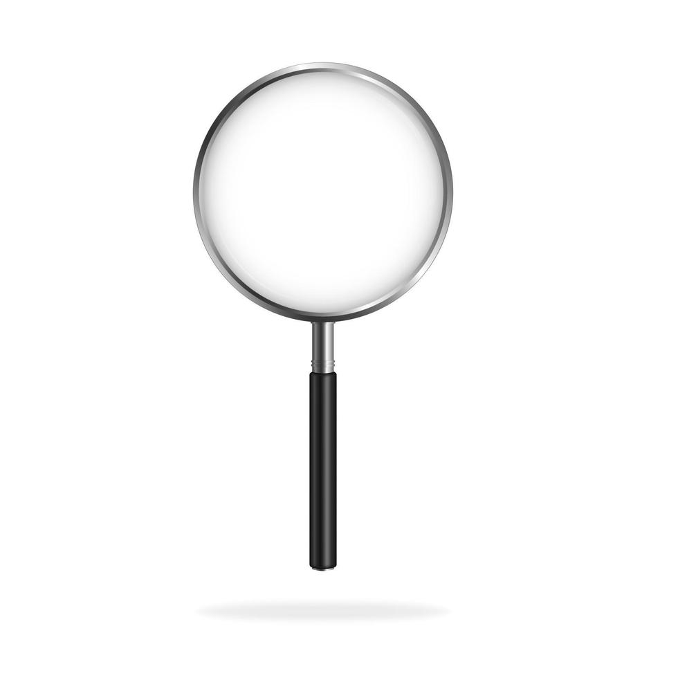 Creative illustration of realistic clear glass magnifier Search icon vector