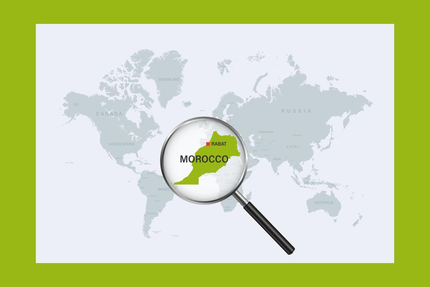 Map Of Morocco On Political World Map With Magnifying Glass 10410593 Map Of Morocco On Political World Map With Magnifying Glass Vector 
