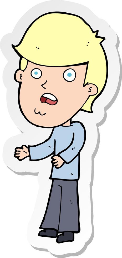 sticker of a cartoon shocked man vector