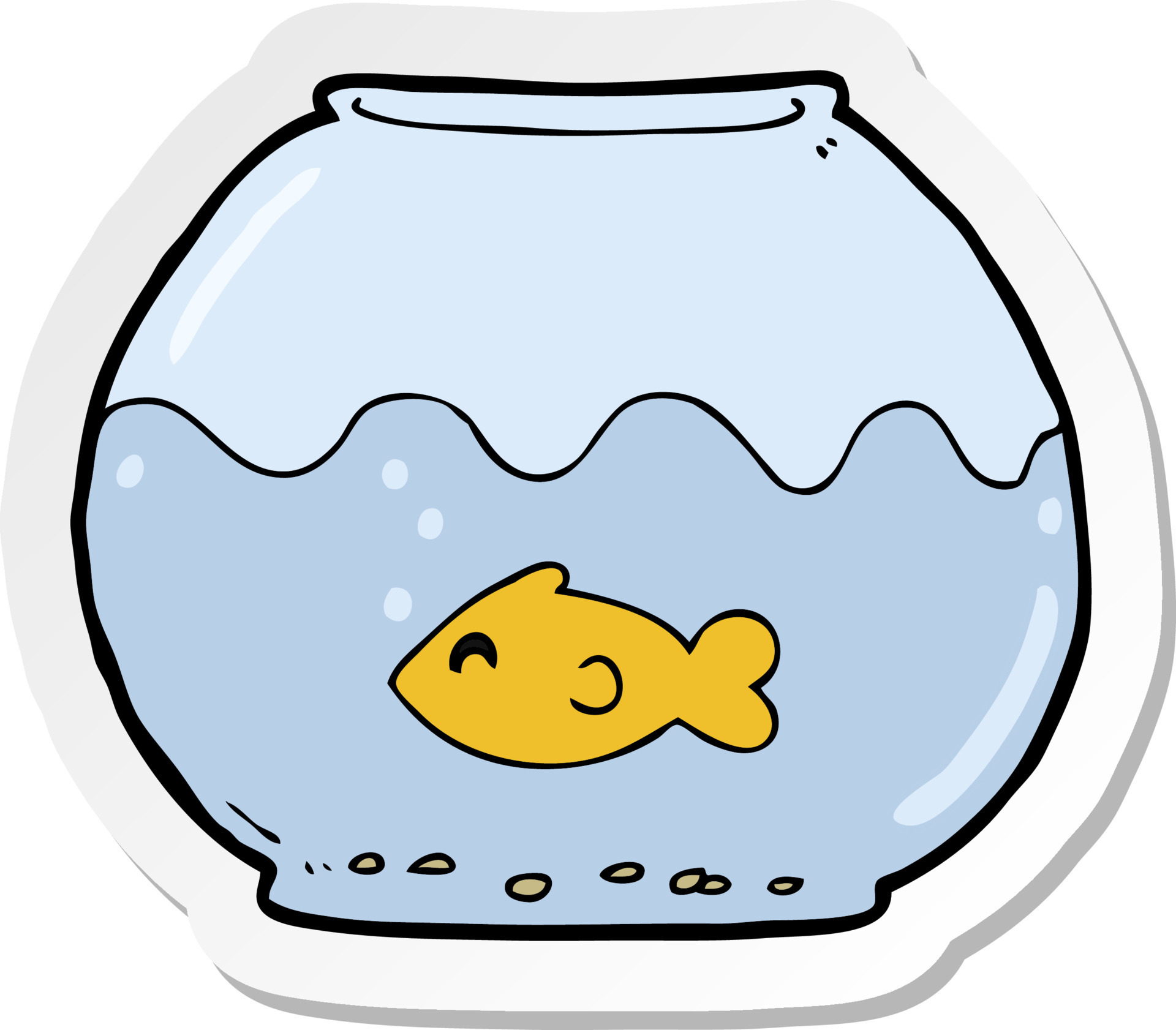 sticker of a cartoon fish in bowl 10411054 Vector Art at Vecteezy