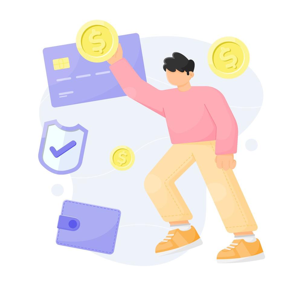 flat illustration of payment vector