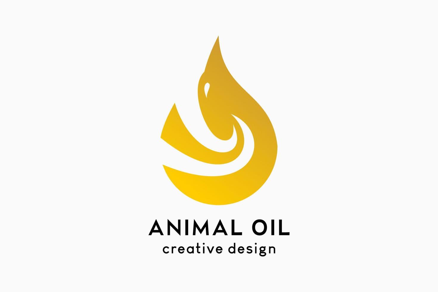 Animal oil logo design, bird shape drop icon flying upwards vector