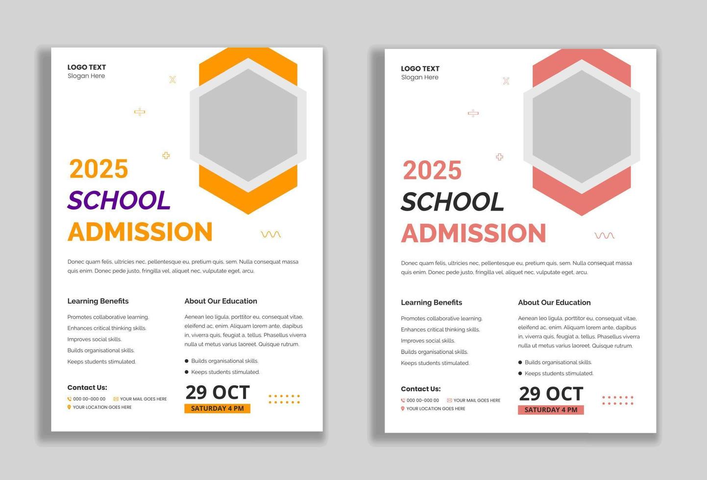 Back to school education flyer template vector