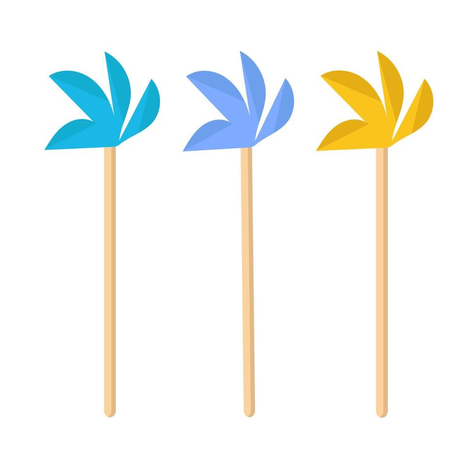 Set of accessory for birthday party. Color stars on sticks. Magic wands. vector