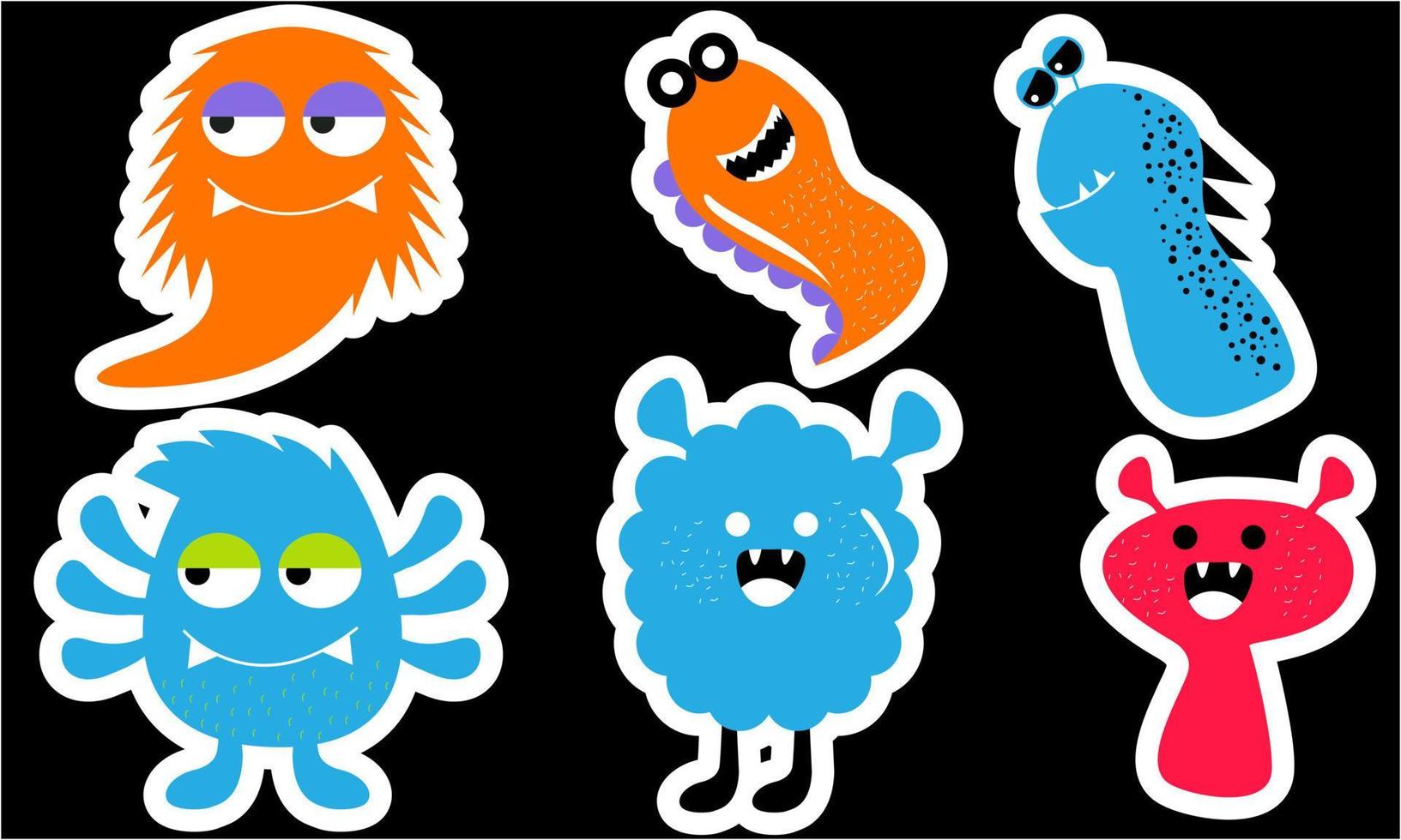 Seamless pattern with funny monsters. Sticker monster vector