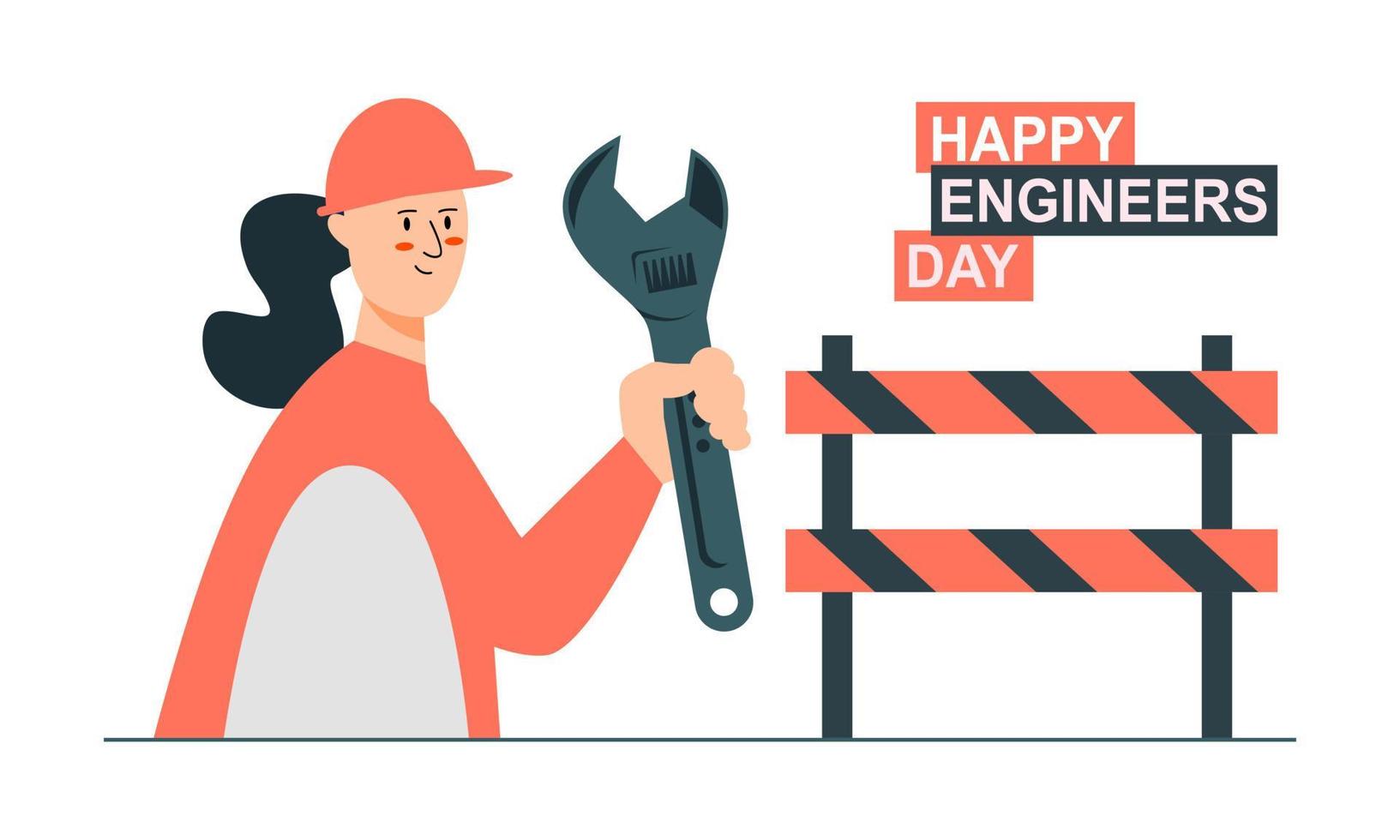 ingeniería y construcción ilustrada. feliz dia del ingeniero vector