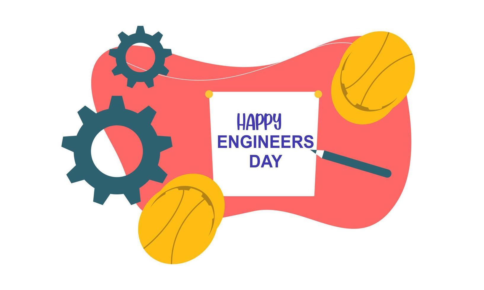 Engineering and construction illustrated. Happy engineers day vector
