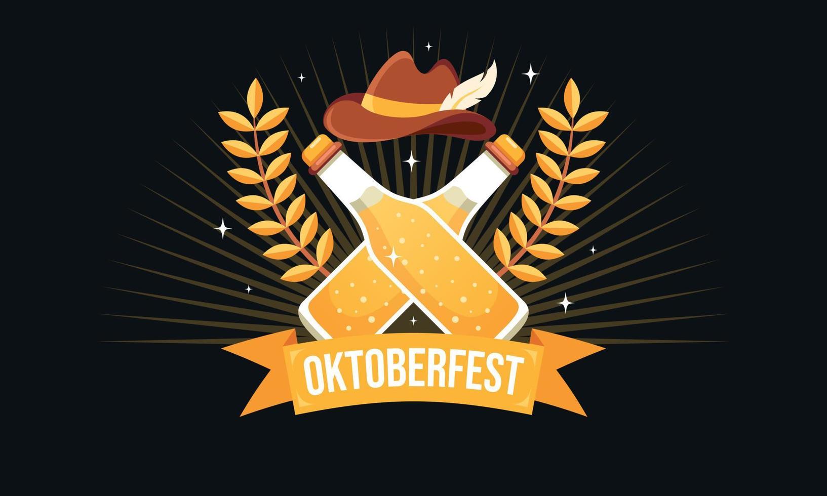 Realistic oktoberfest beer festival background can used for poster template vector