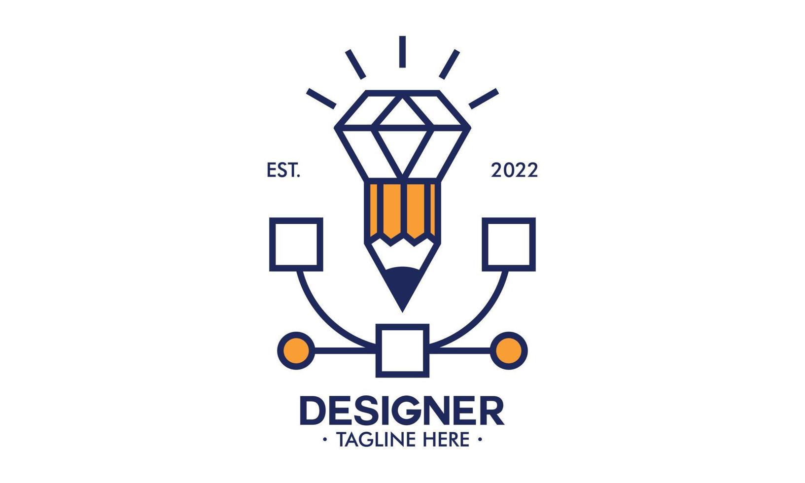 logotipo de la herramienta de estudio de diseño gráfico y diseño web vector