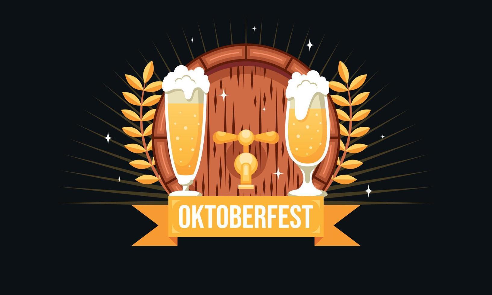 Realistic oktoberfest beer festival background can used for poster template vector